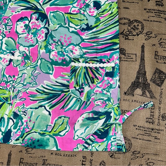 Lilly Pulitzer Little Girl’S Green/Multi Palm Beach Shift Dress Size 7 - Picture 3 of 15